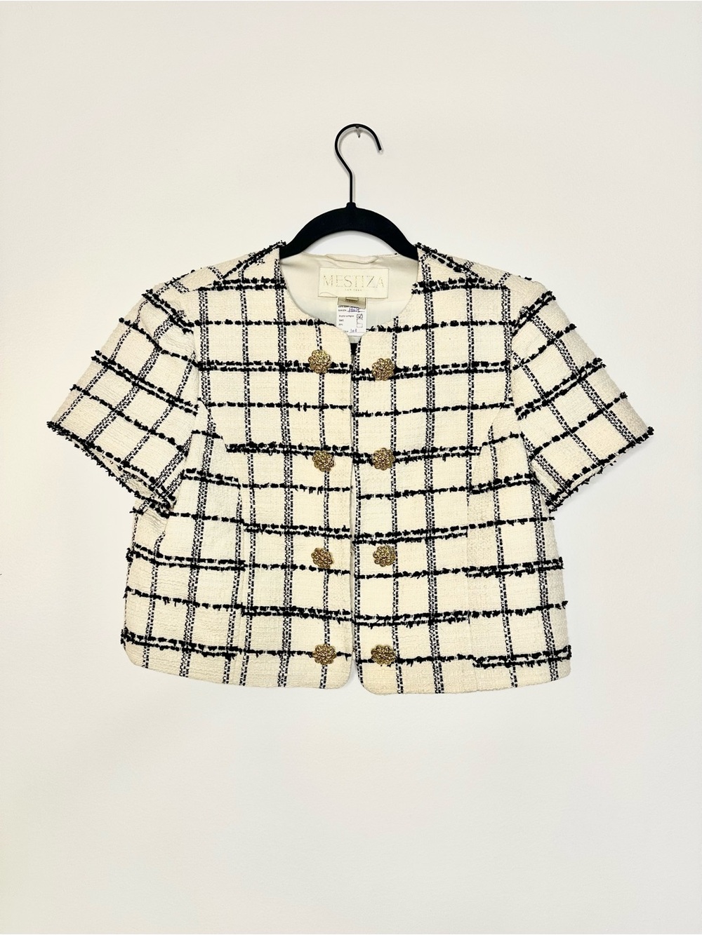 Mestiza Cropped Tweed Jacket Size 6
